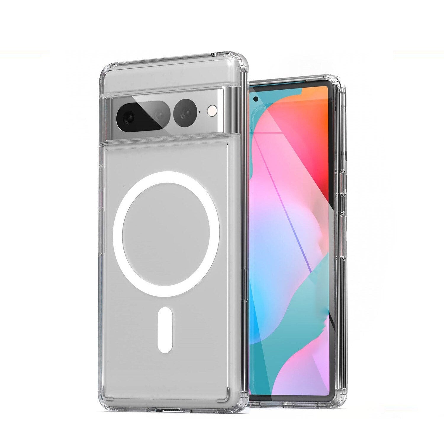 For Google Pixel 7a Magnetic Clear Case Shockproof Slim Cover Protector