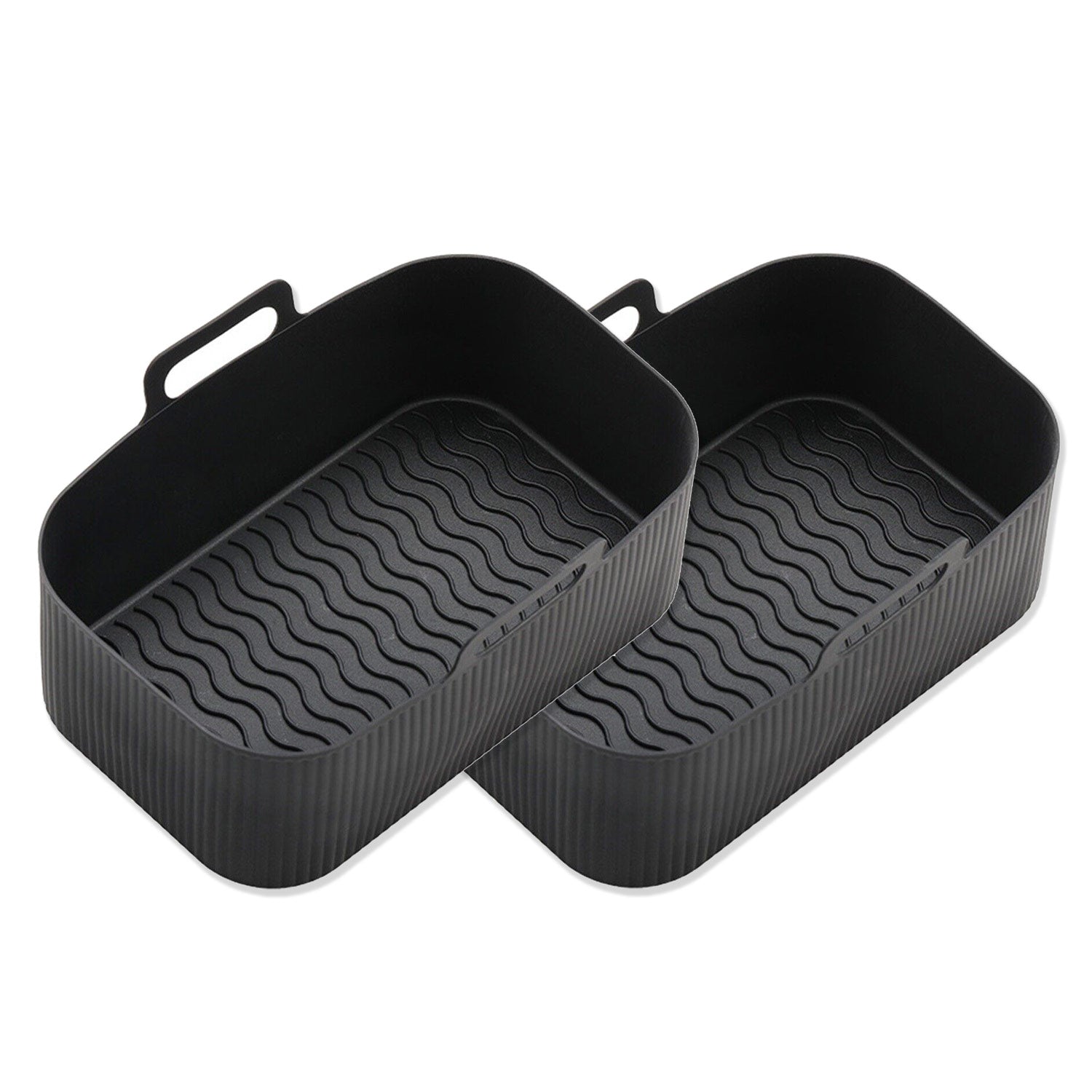 1/2x Air Fryer Durable Silicone Pot Basket Liner Rectangle Reusable Baking Tray