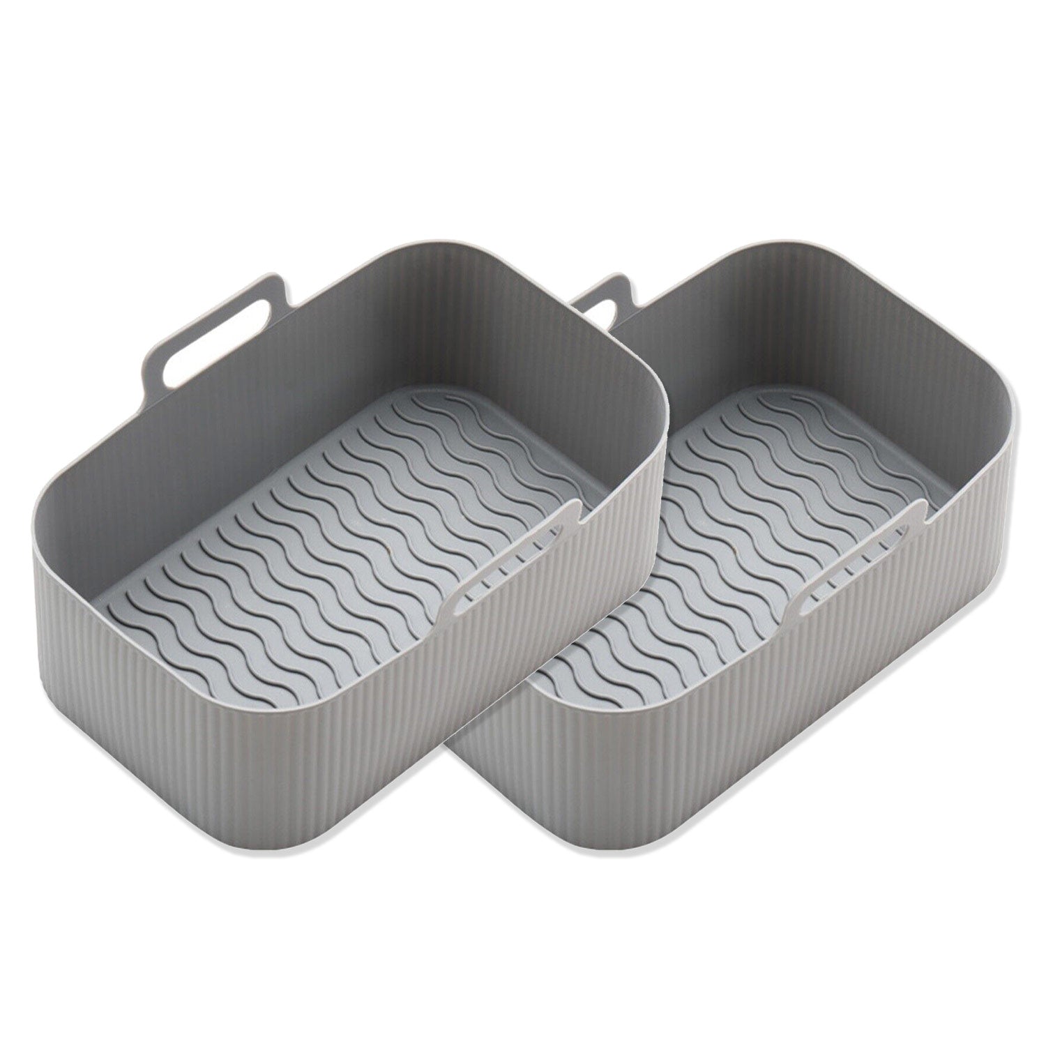 1/2x Air Fryer Durable Silicone Pot Basket Liner Rectangle Reusable Baking Tray