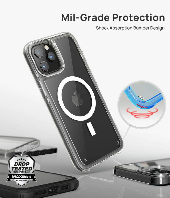 For iPhone 12 Pro Clear Mag Safe Magnetic Case Slim Bumper Shockproof Cover