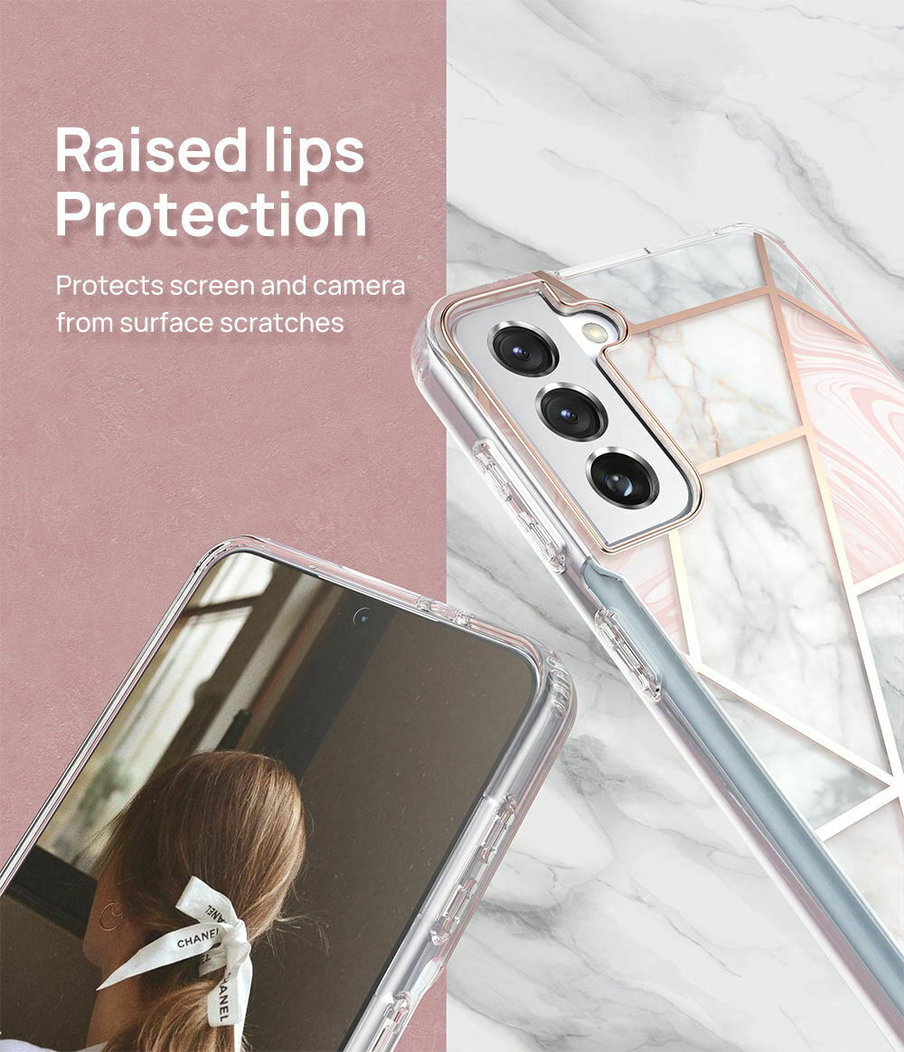 For Galaxy S21 FE  Case Clear Slim Marble Shockproof Cover