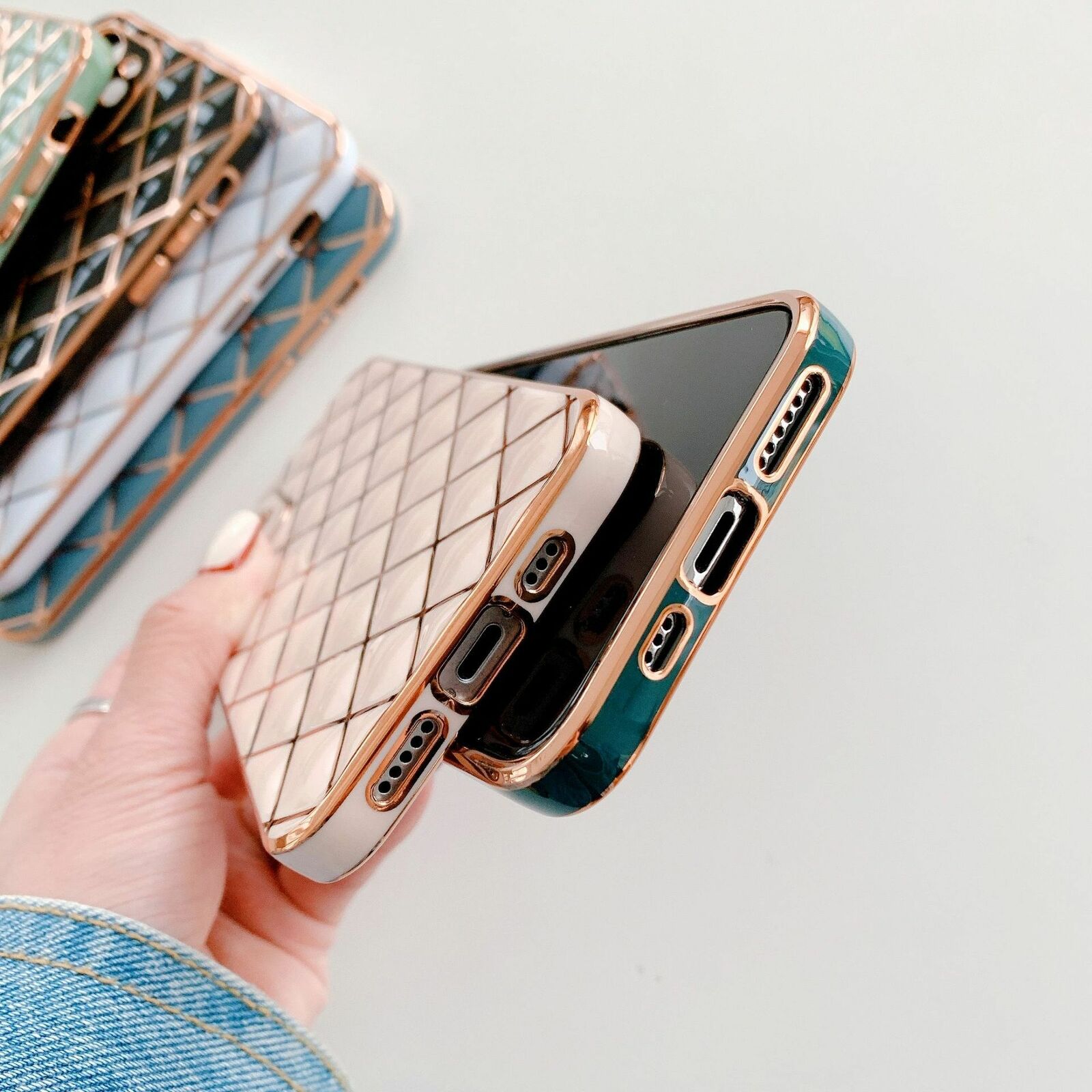 For iPhone 12 Case Shockproof Leather Marble Soft Slim Wallet Girl Cover