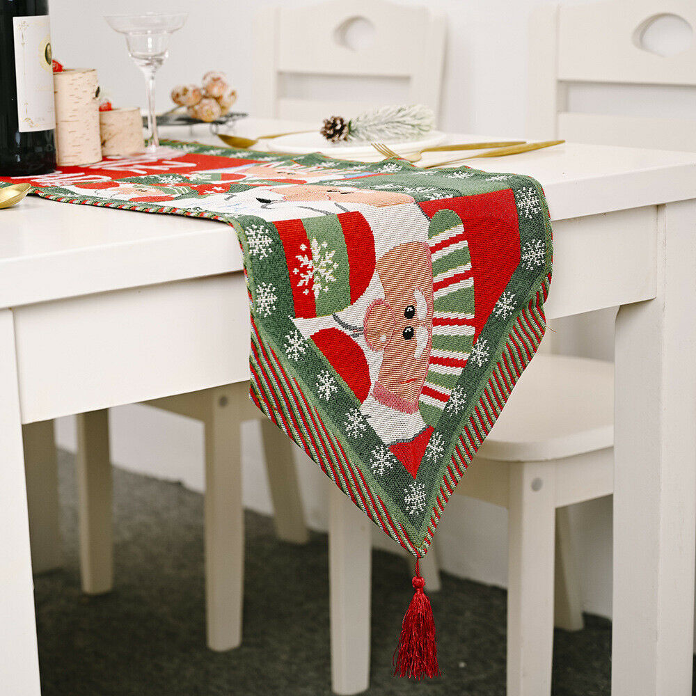 Christmas Table Runner Table Cloth Cover Home Xmas Party Table Decorations