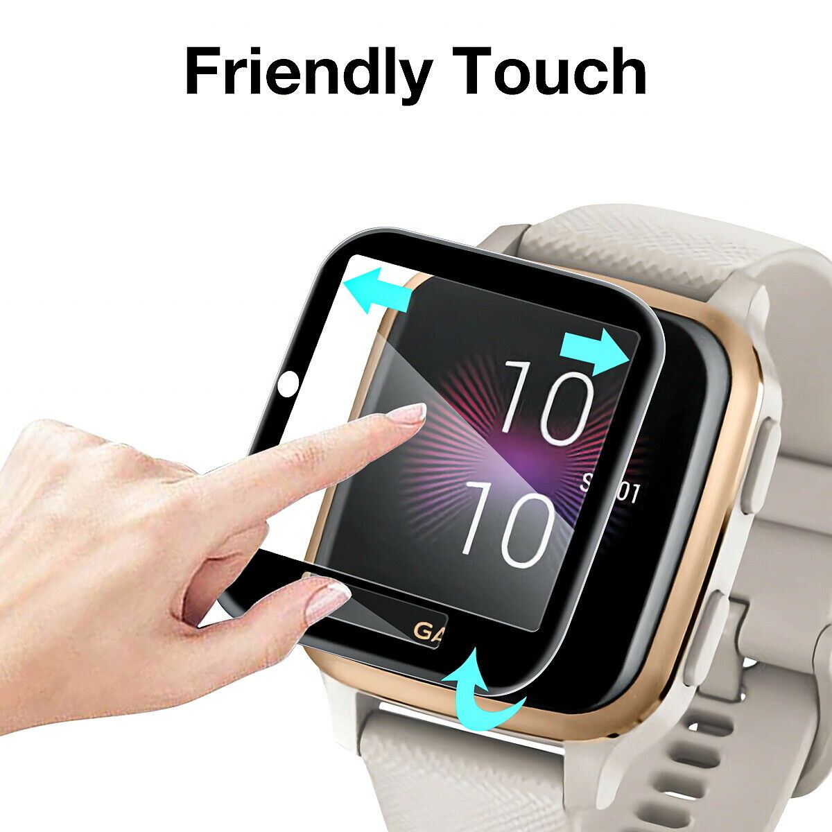 2X For Garmin Venu SQ Music Screen Protector 3D Full Cover Glass Film Watch