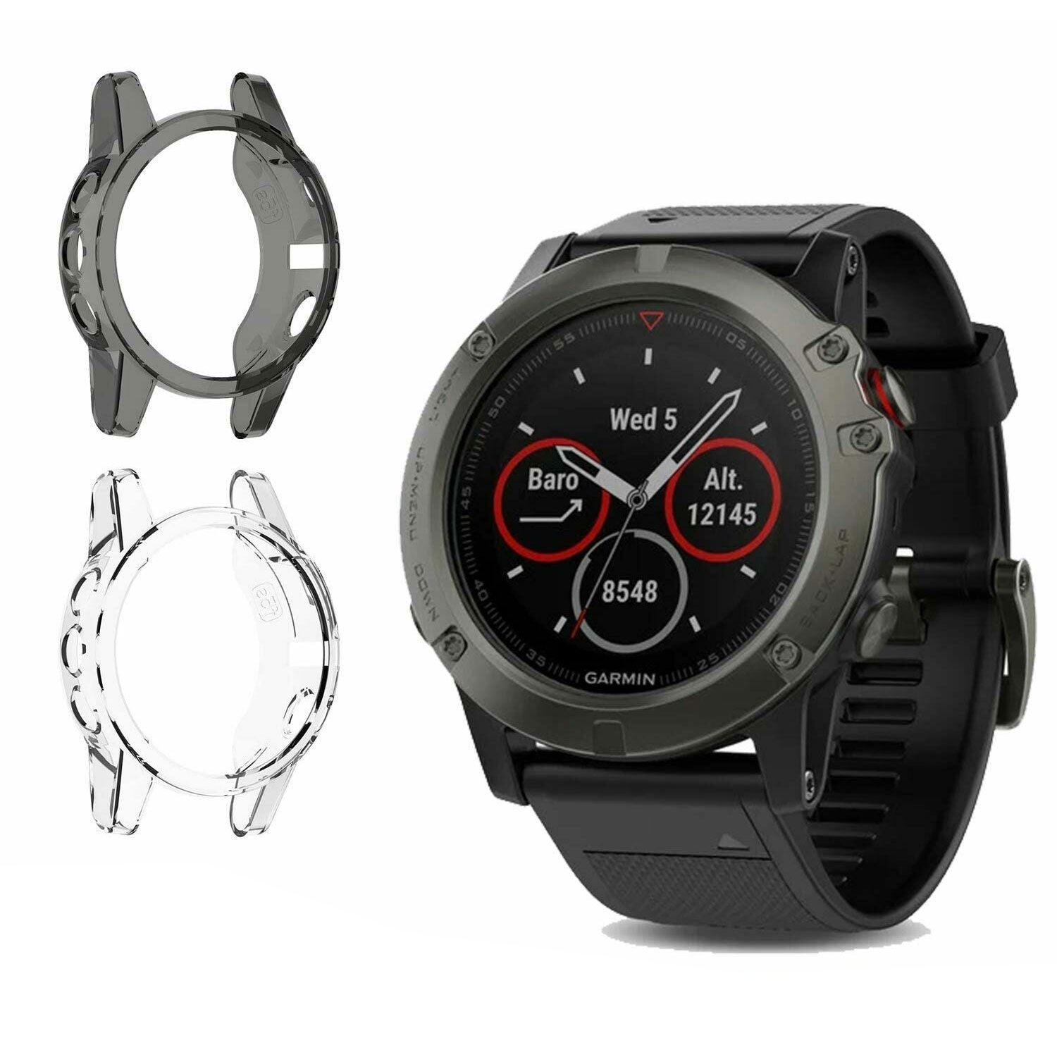 For Garmin Fenix 5 5S 5X Plus Shockproof TPU Case Cover Screen Protector