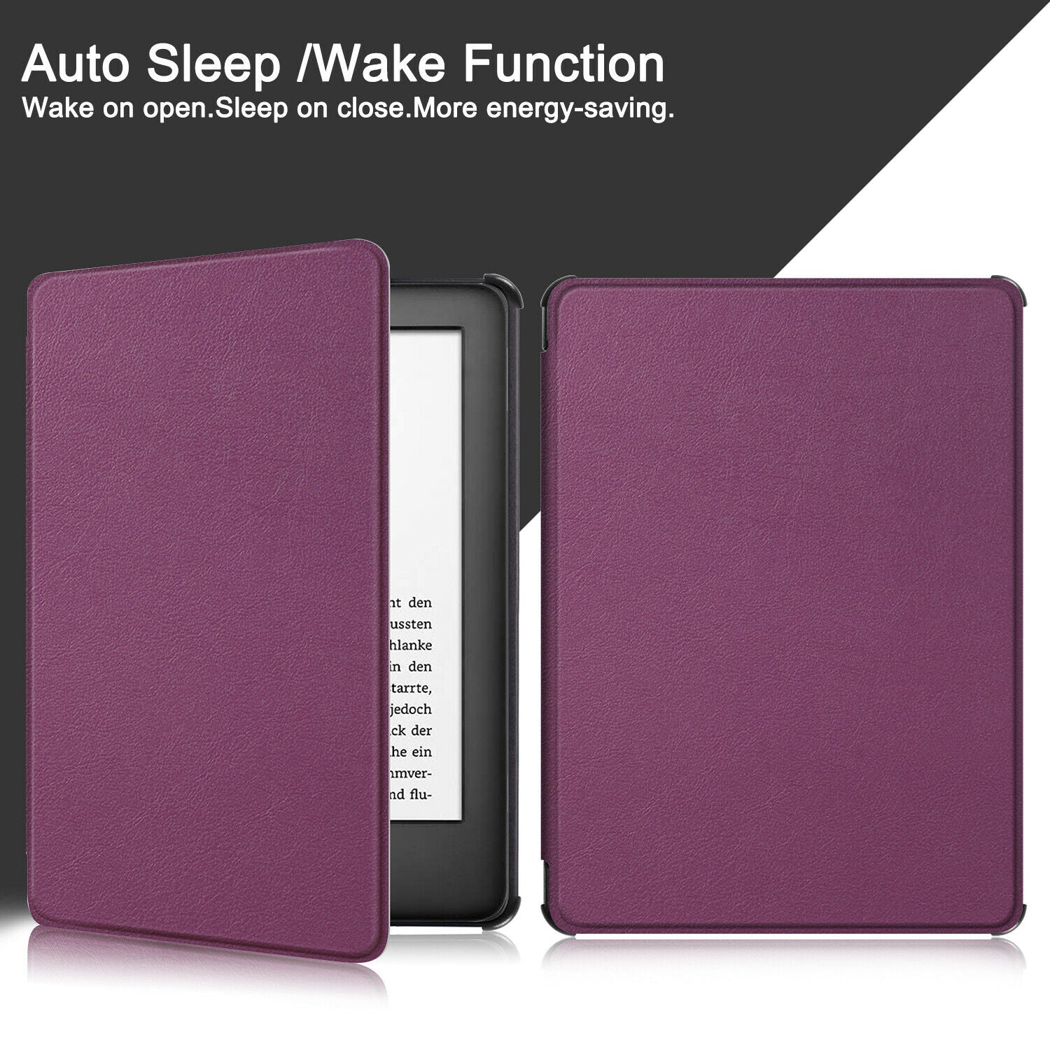 New Amazon Kindle 2019 10th 6" Inch Case Smart Flip Leather Back Slim Cover-Wine Red