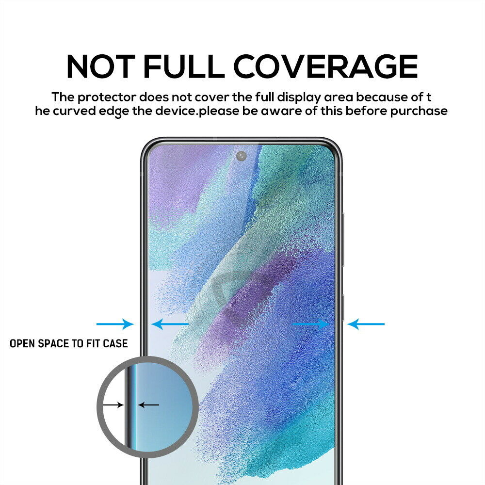 2 Pack For Galaxy S21 FE 5G Tempered Glass Screen Protector+Camera Lens Protector