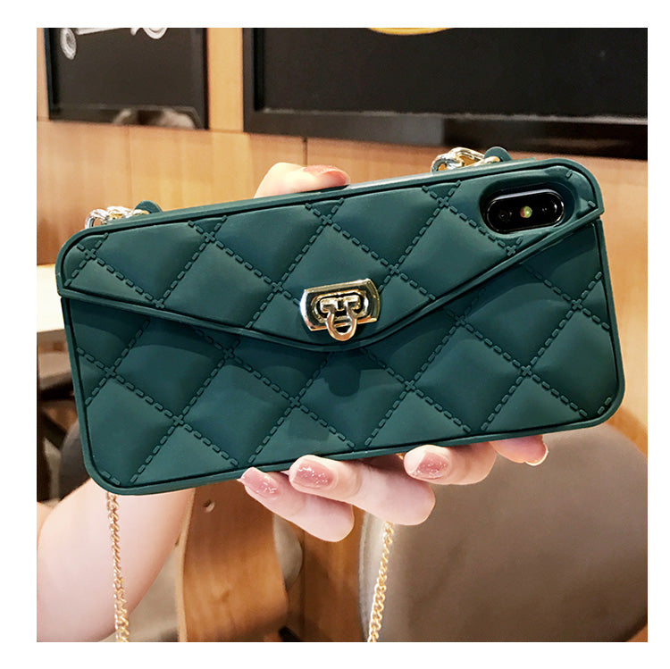 iPhone 8 Case Shoulder Strap Card Wallet Silicone Cover