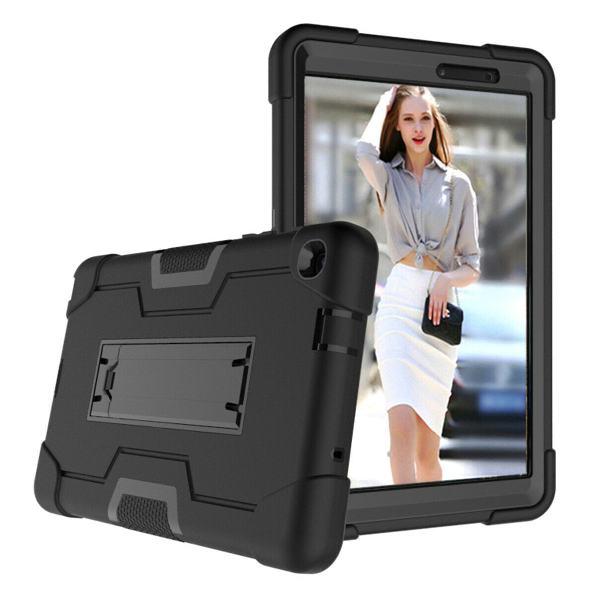 For Samsung Tab A 8.0 2019 SM-P200 P205 Military Hybrid Shockproof Stand Case