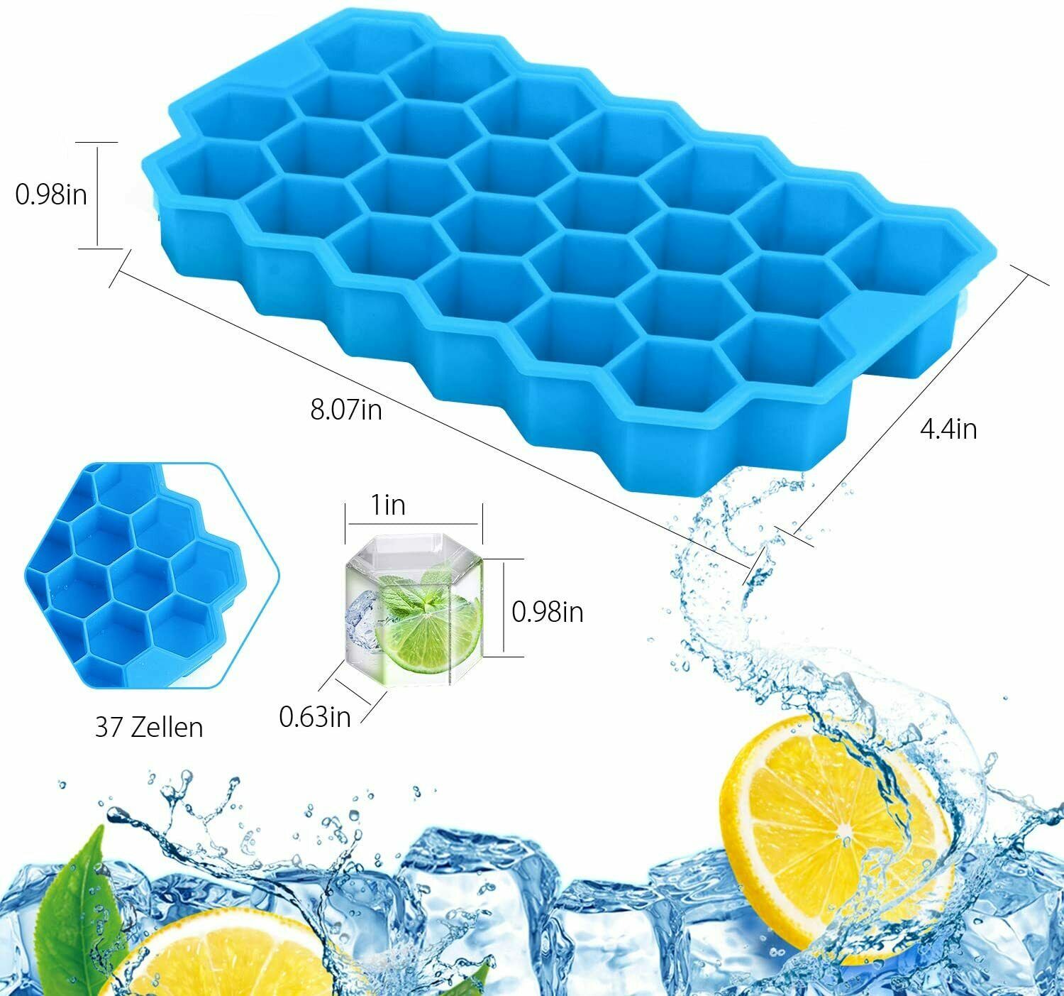 Ice Cube Tray Ball Maker Mould Mold Sphere Whiskey Lid Cube Bar Silicone DIY