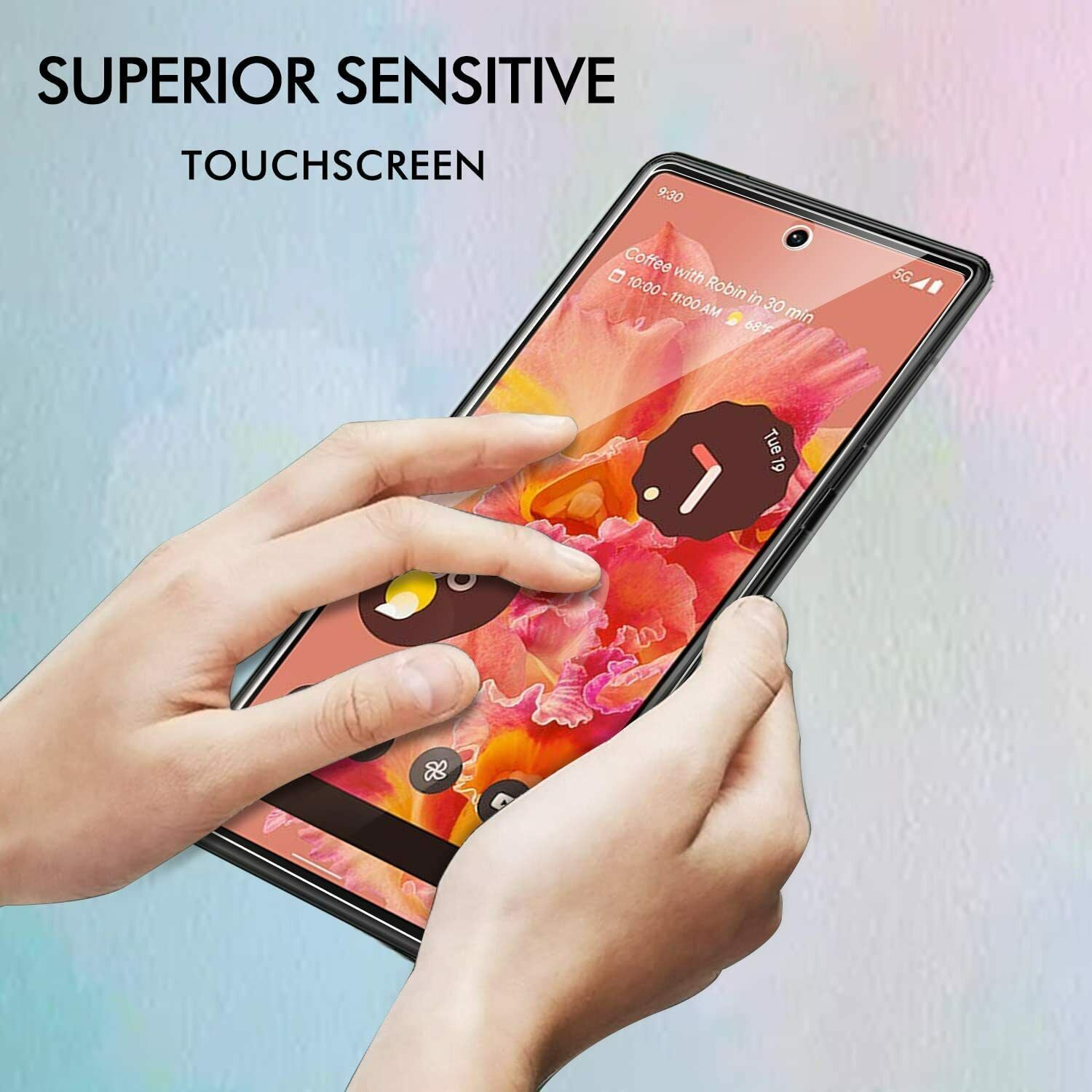 2 Pack Fr Google Pixel 6 Tempered Glass Screen Protector + Camera Lens Protector