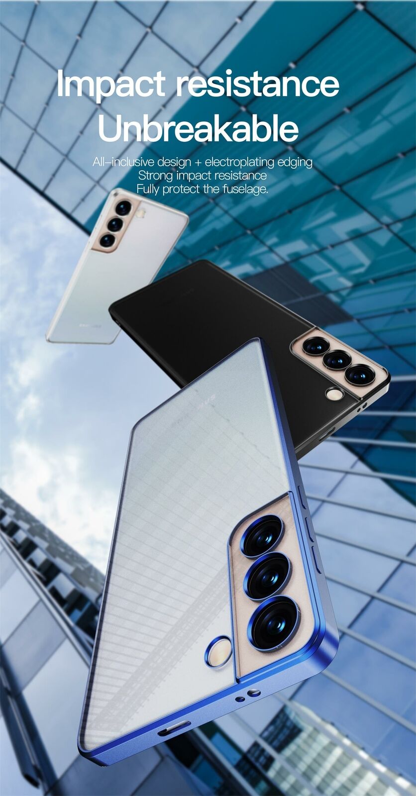 MAXSHIELD For Galaxy S22 /Plus 5G Case Clear Matte Slim Shockproof Cover