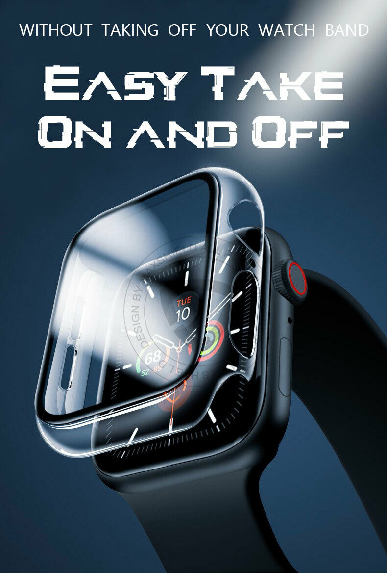 Apple Watch Series 40mm Full Cover TPU Tempered Glass Case Cover
