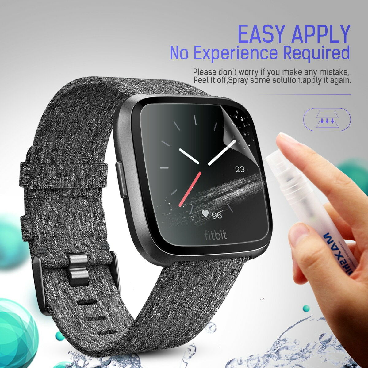 3 Pack For Fitbit Versa 3 2 Screen Protector Full Coverage Flexible Film