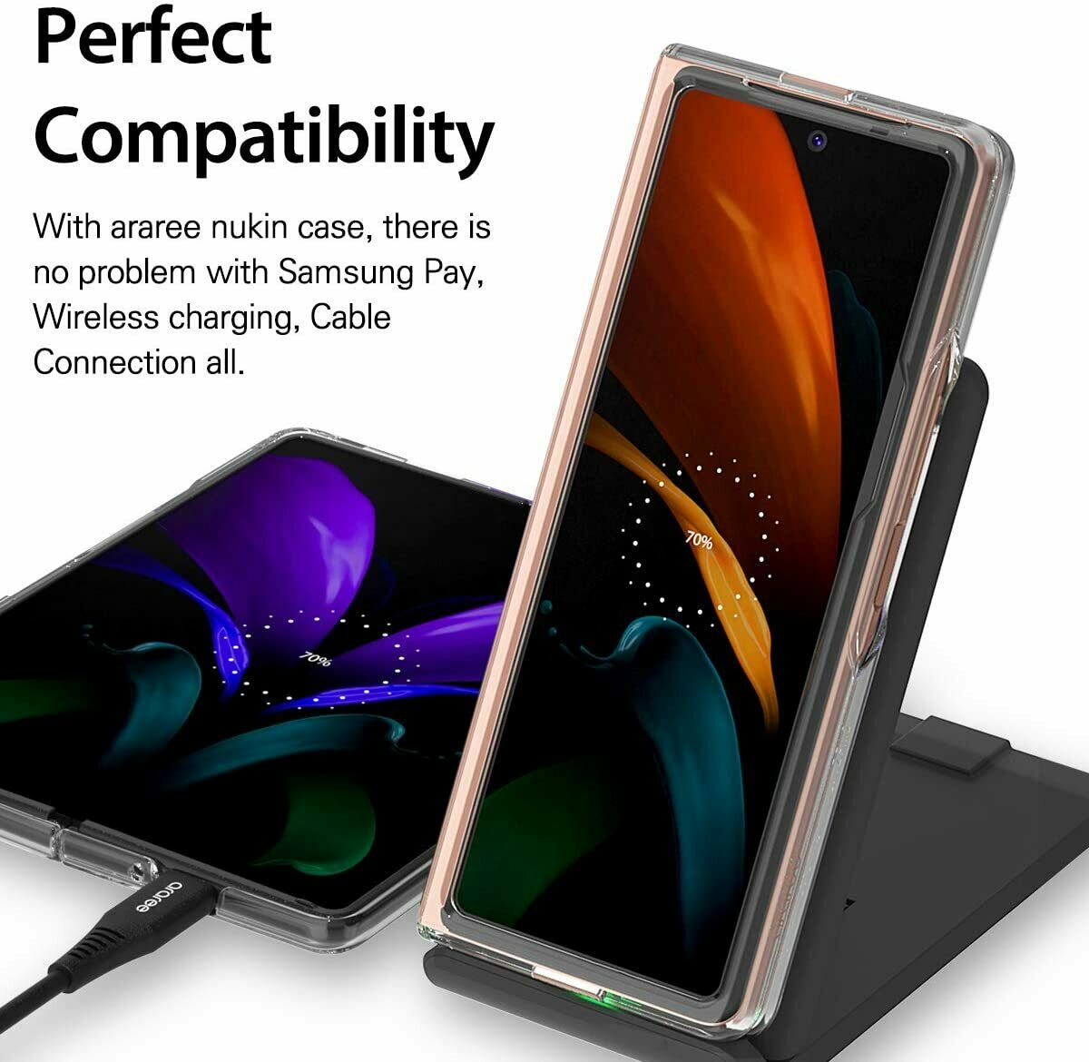 For Samsung Galaxy Z Fold2 5G Case Premium Clear Heavy Duty Shockproof Cover