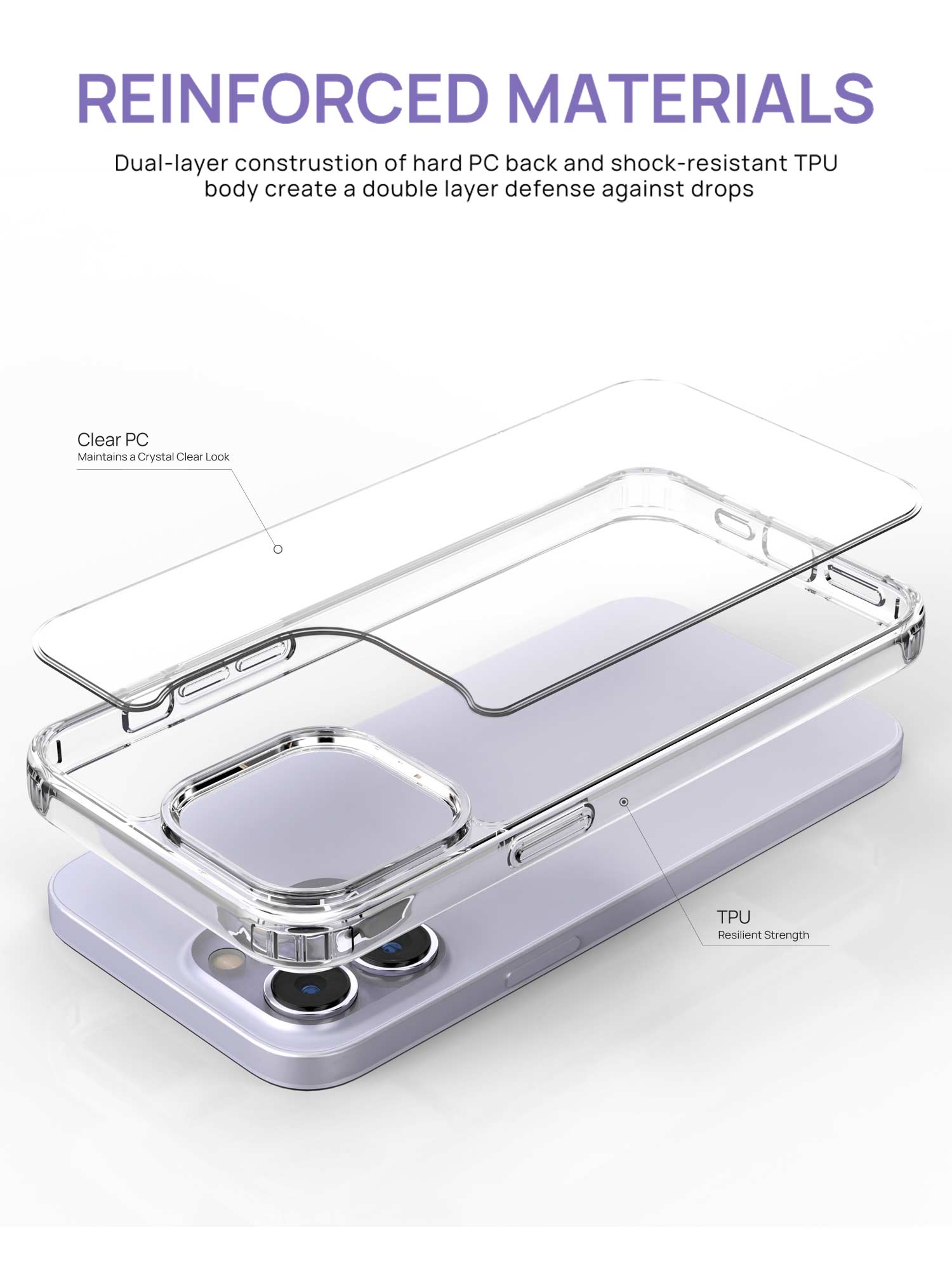 MAXSHIELD For iPhone 14 13  Series Case Shockproof Clear Slim Cover