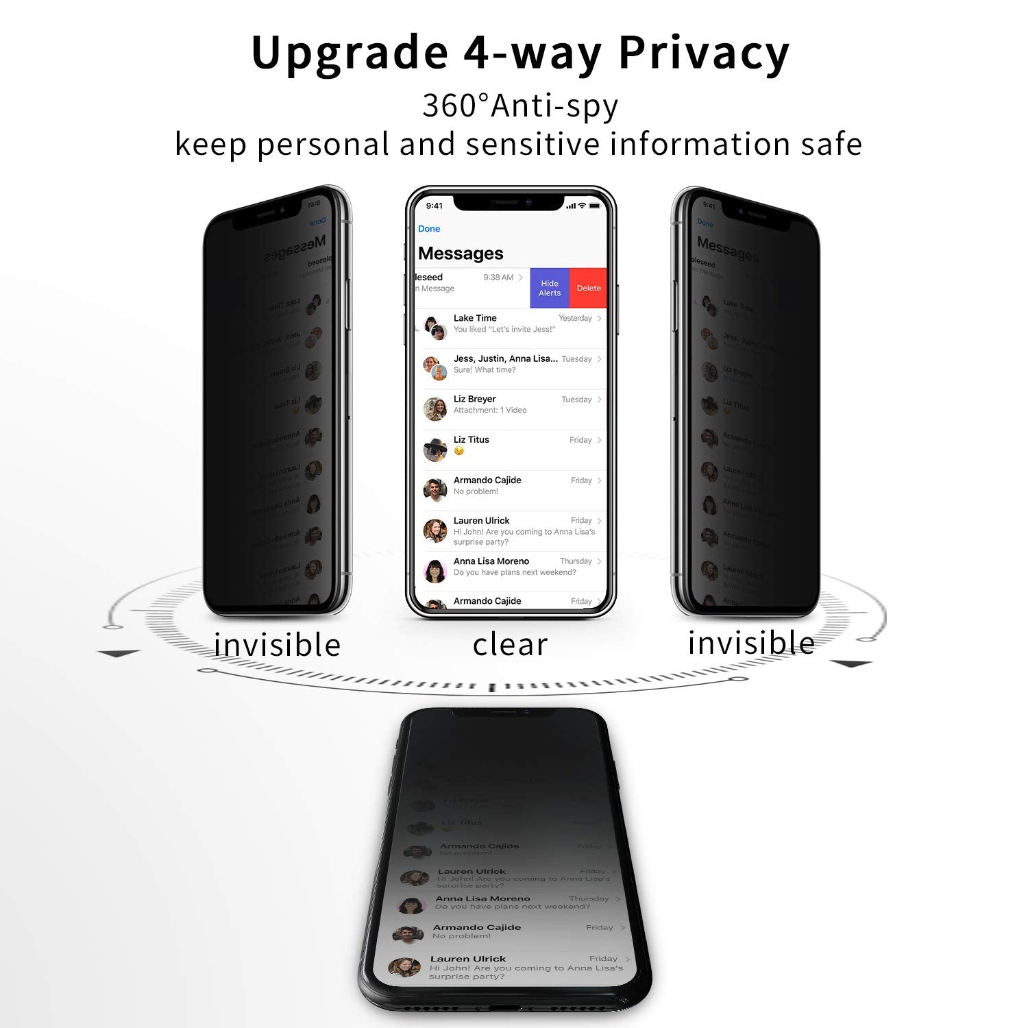 ANTI-SPY PRIVACY TEMPERED GLASS SCREEN PROTECTOR FOR Apple iPhone XI 11 Pro Max