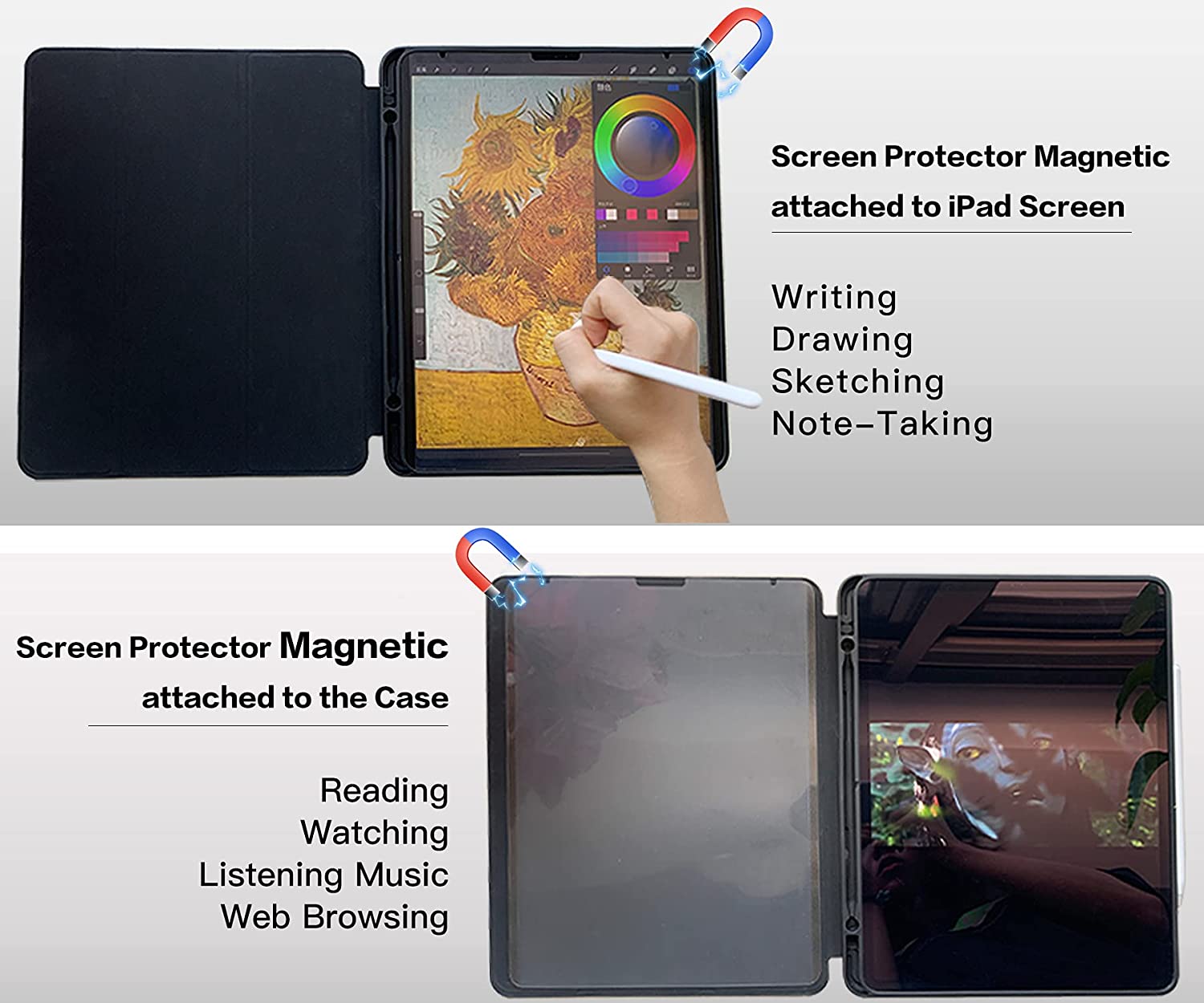 Paper-Like Screen Protector Removable Magnetic F iPad Pro 11 ipad 8 7 Air 4 10.5