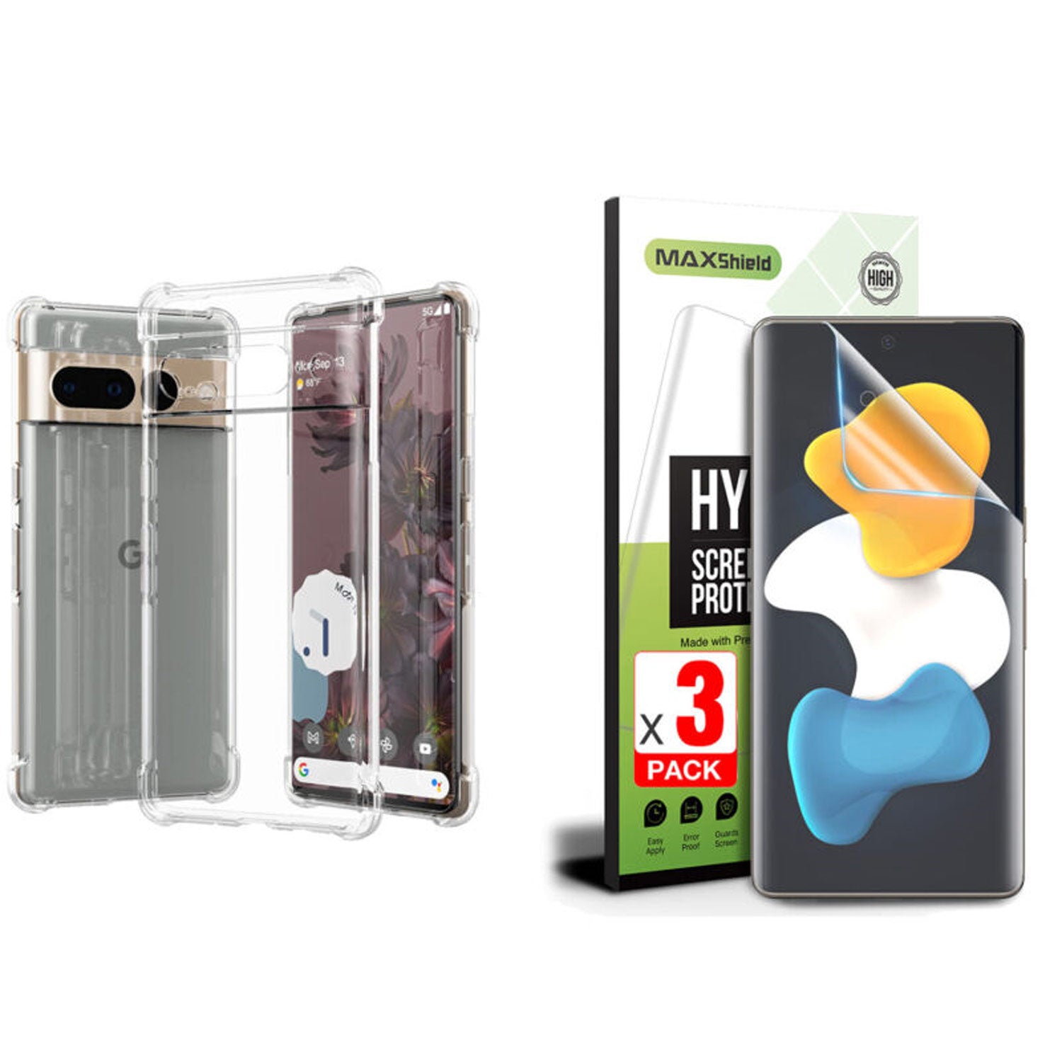 MAXSHIELD For Google Pixel 7 Pro Case Clear Luxury Shockproof Slim Soft Cover