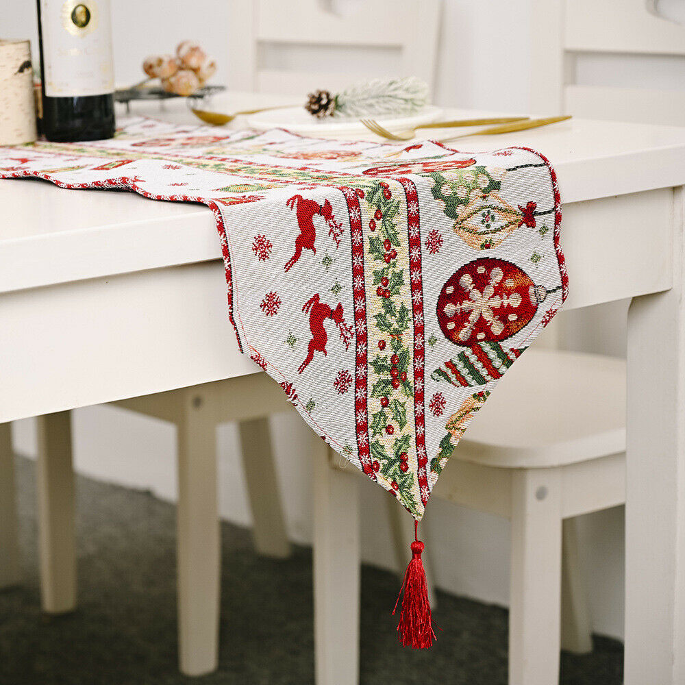 Christmas Table Runner Table Cloth Cover Home Xmas Party Table Decorations
