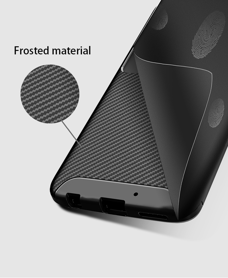 Motorola Moto E5 Shockproof Carbon Fiber soft Case Cover