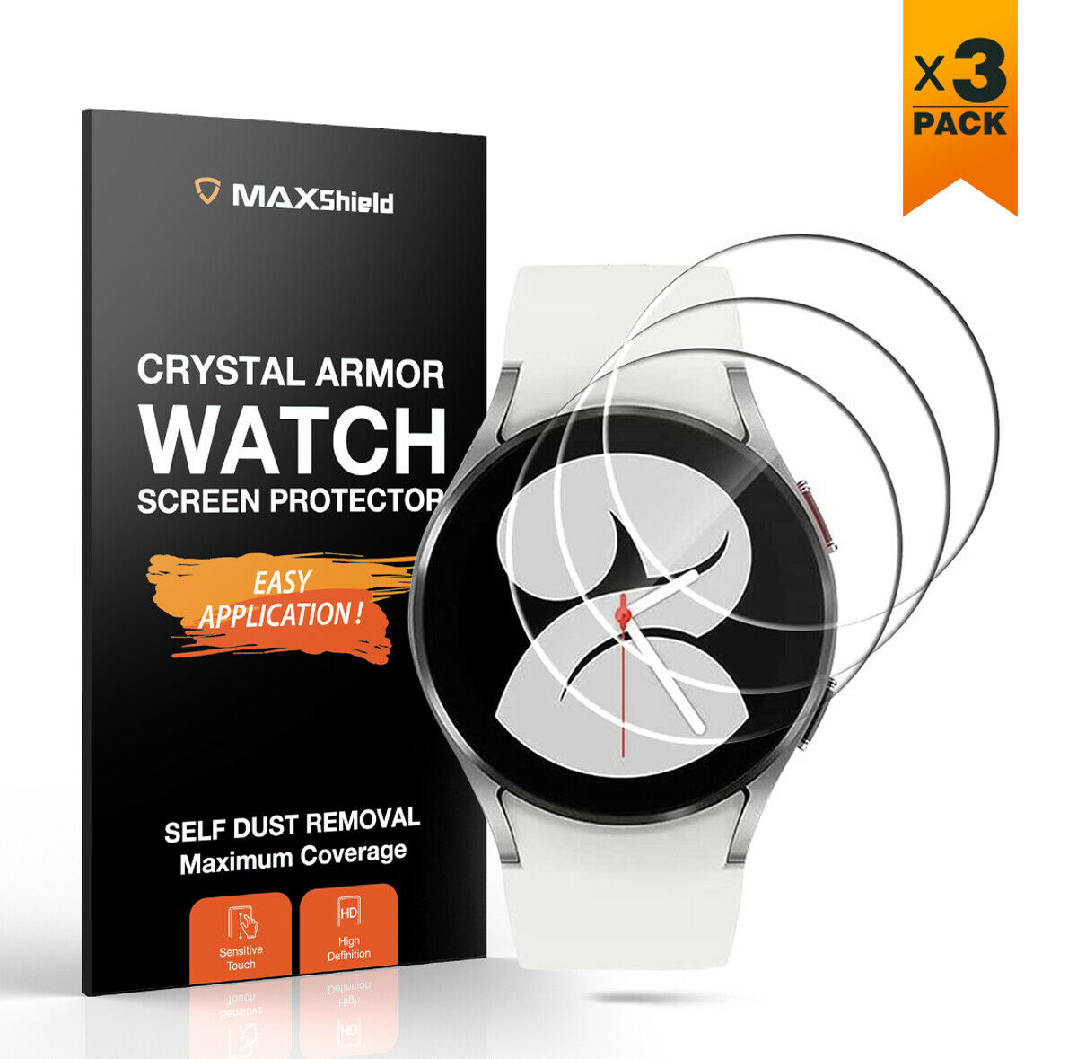 MaxShield Screen Protector for Galaxy Watch 4 Classic 40 42 44 46 Tempered Glass