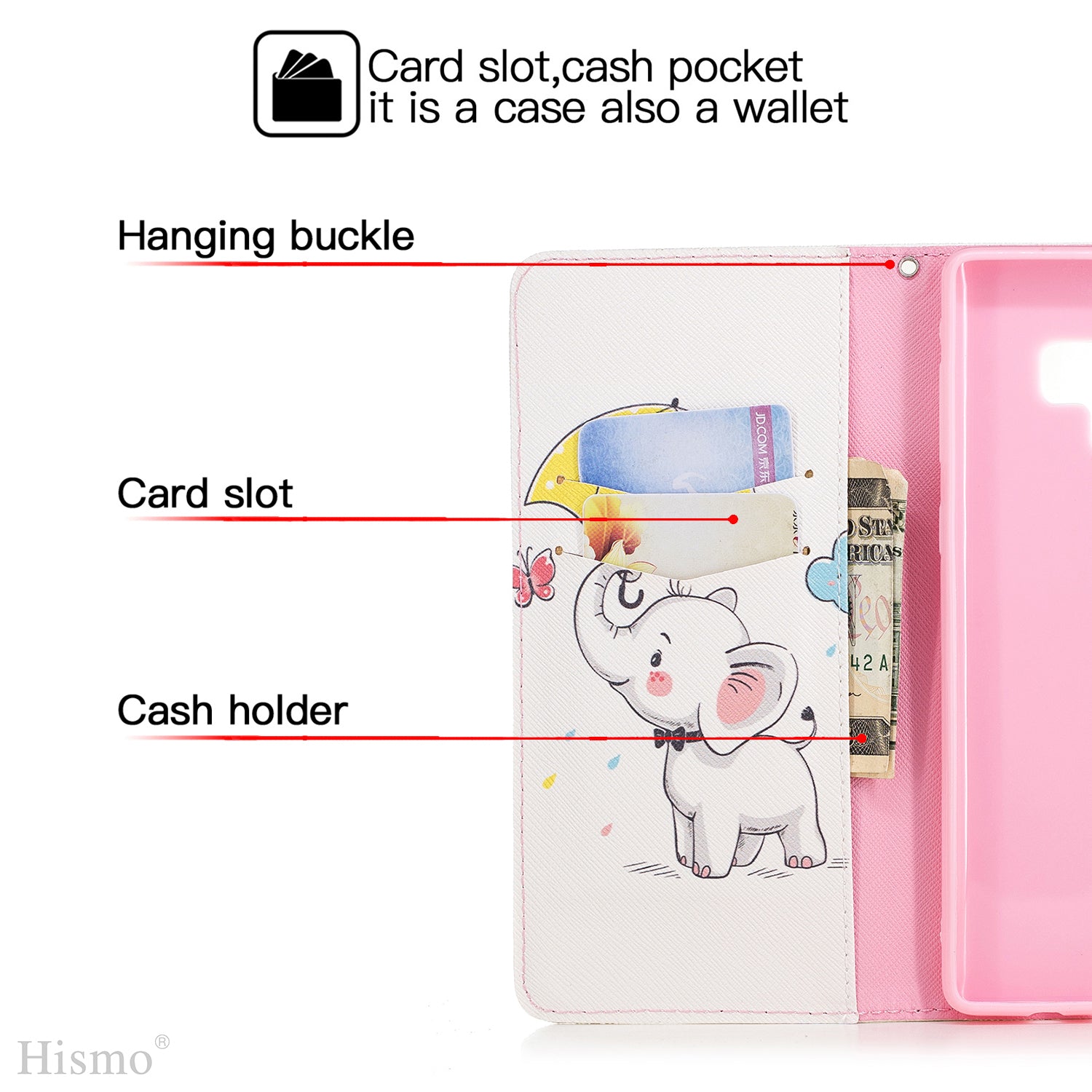 Samsung Galaxy A70 Wallet Leather Case Flip Magnetic Card Slot Cover-Elephant