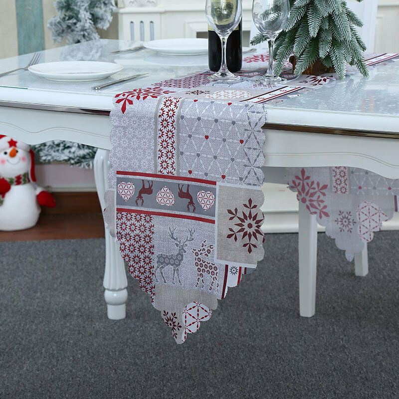 Christmas Table Runner Table Cloth Cover Home Xmas Party Table Decorations