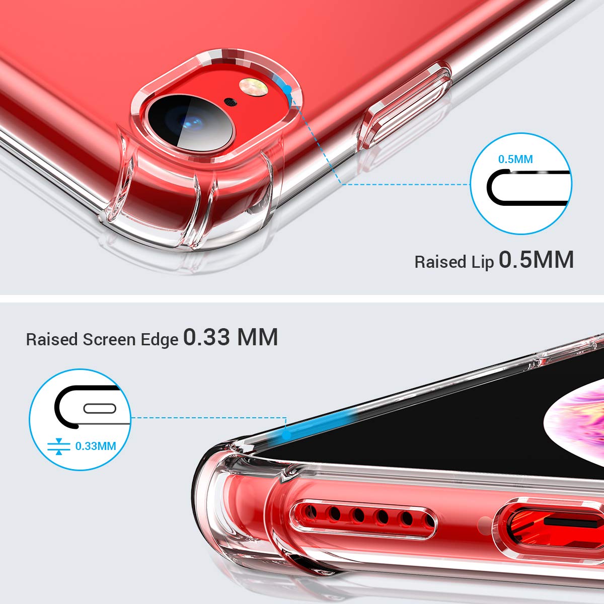 Clear Case For iPhone XS Max Shockproof Silicone Protective