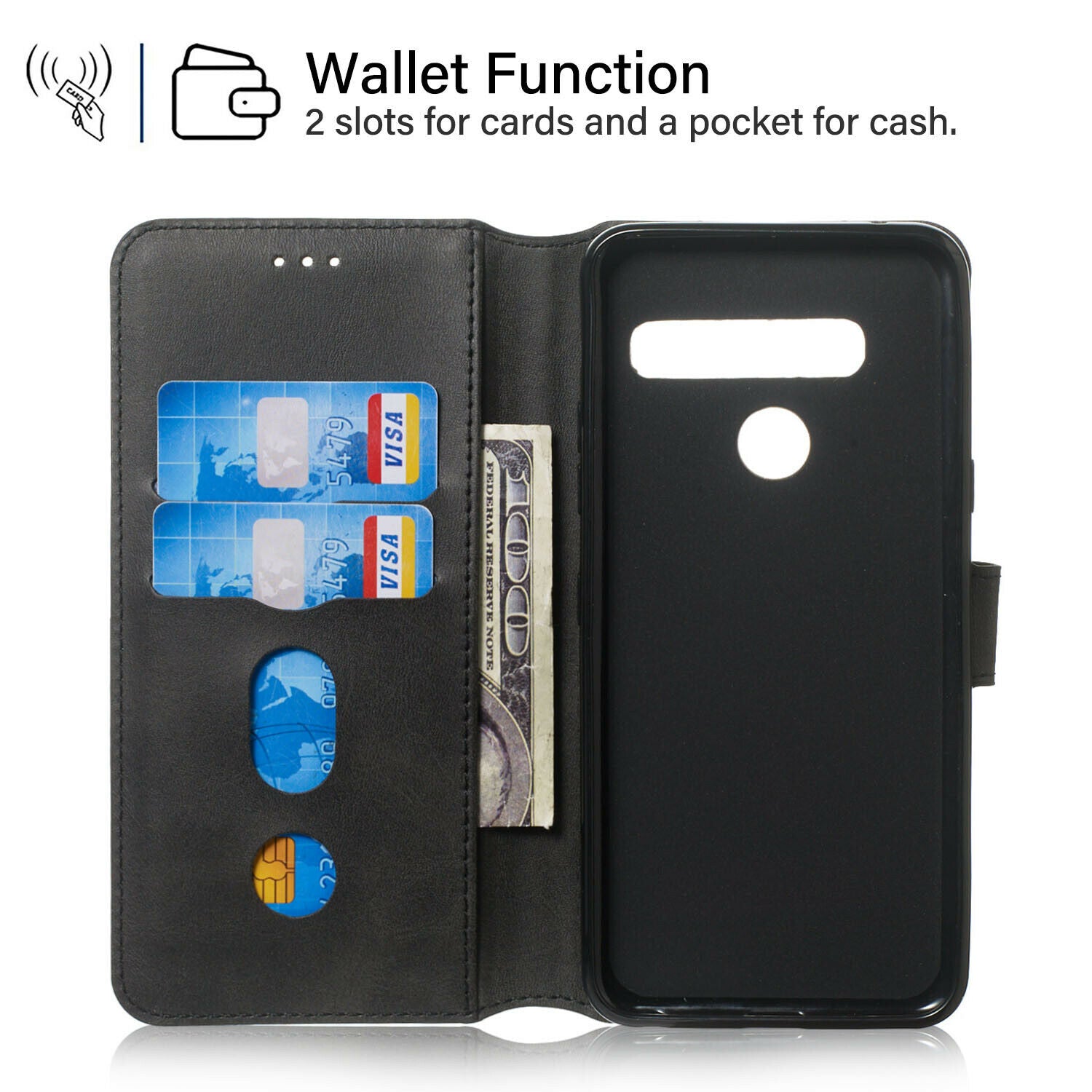 For LG  V30  Luxury Wallet Leather Case Card Slots Cover