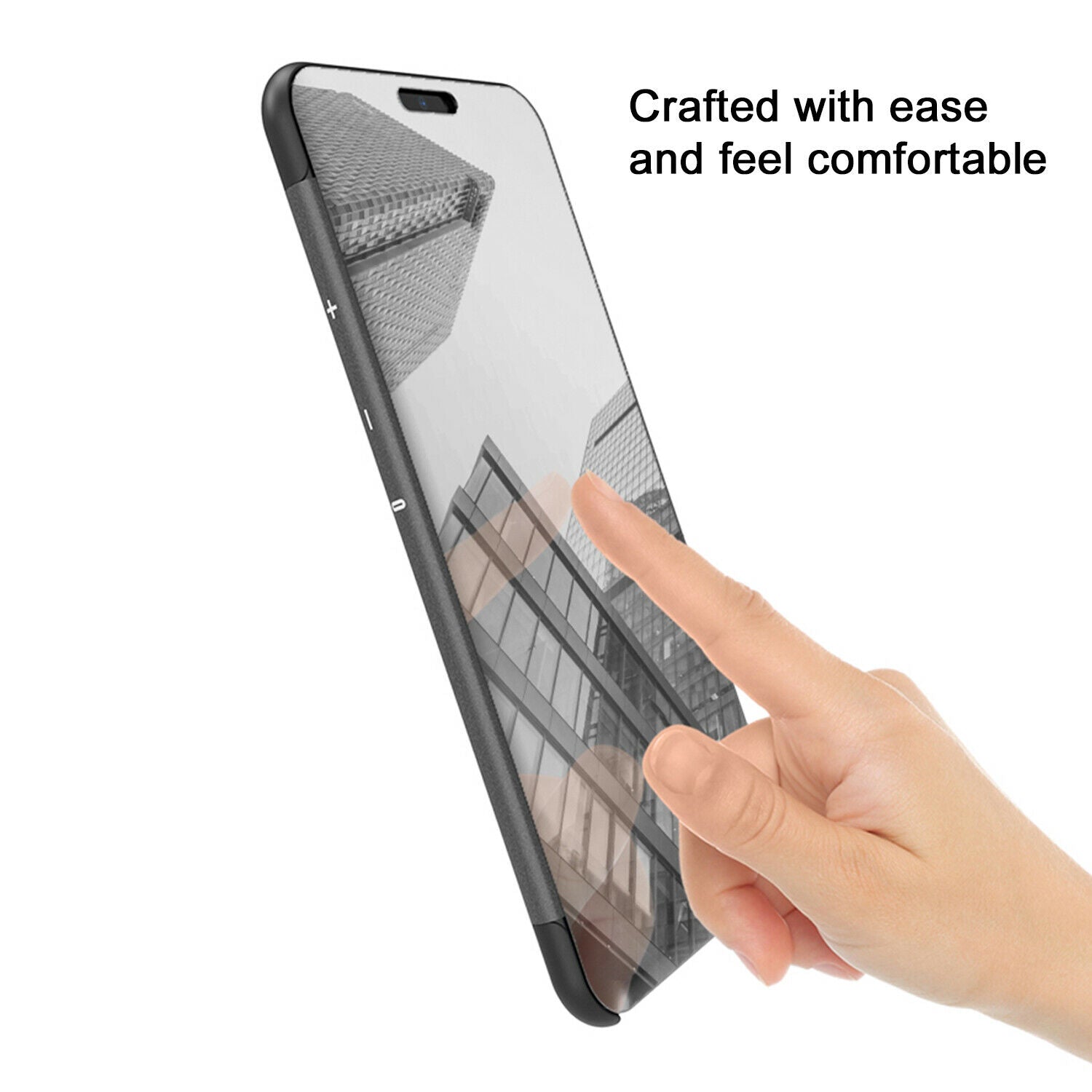 For LG V40 Case Luxury Ultra Slim Mirror View Thin Flip Stand Cover