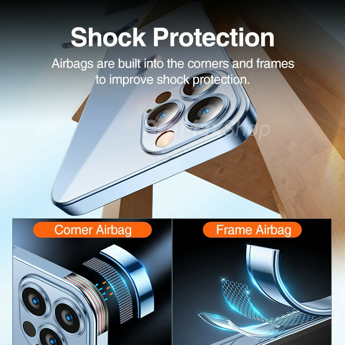 For iPhone 13 Pro Max Case 360° Shockproof Metal Plating Full Cover Protector