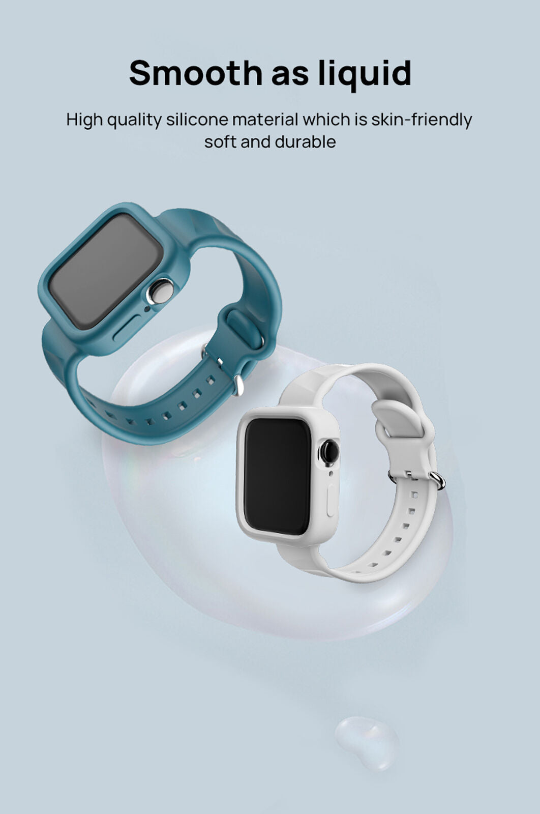 For Apple Watch iWatch Series SE 6 5 4 3 38/42mm Silicone Strap Case Cover Band