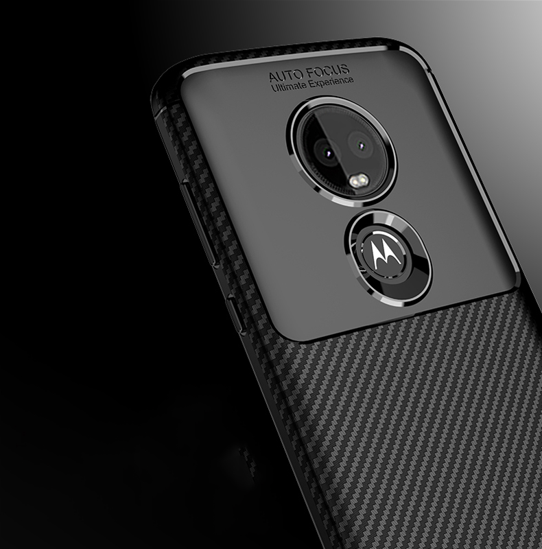Motorola Moto G7 Shockproof Carbon Fiber soft Case Cover