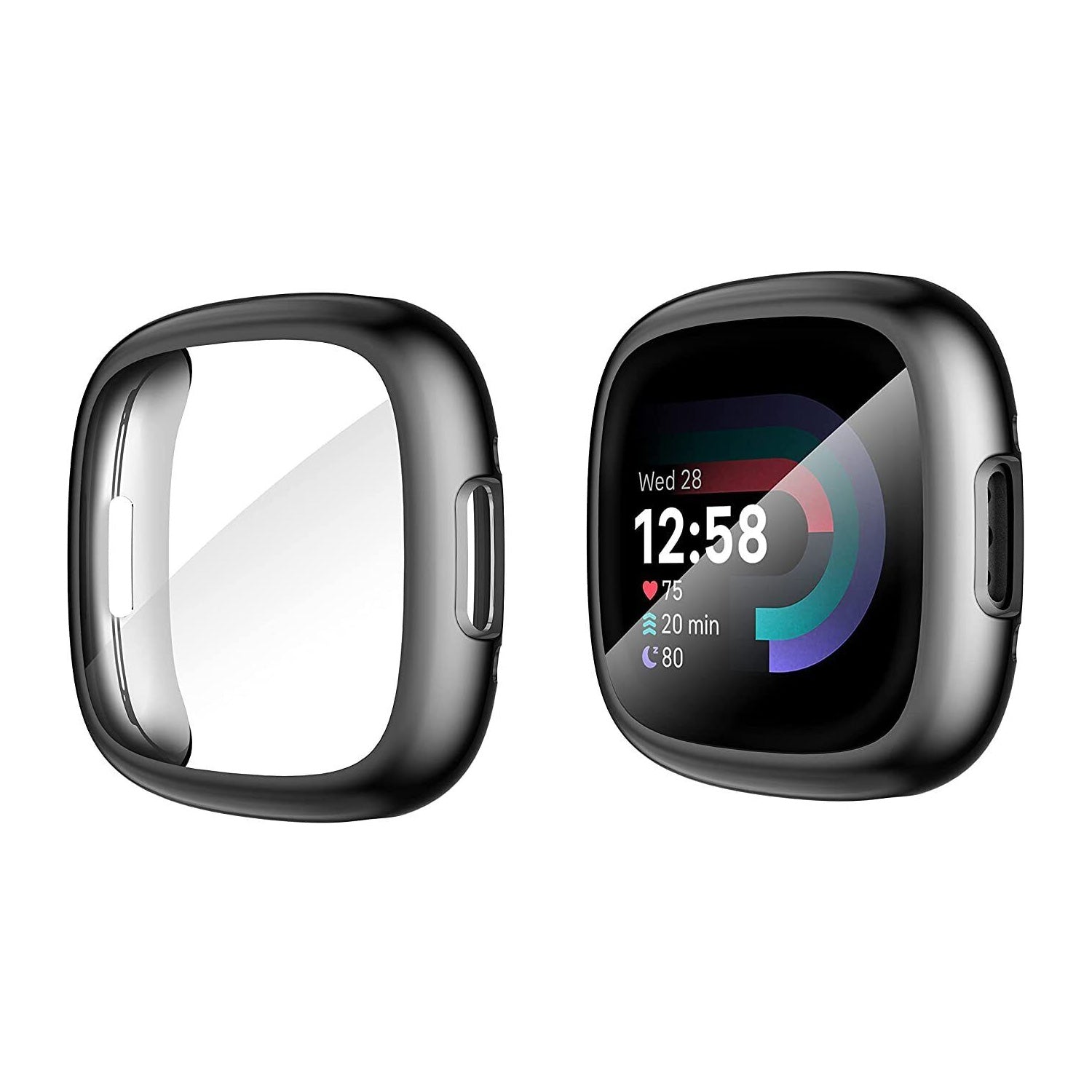 [1 Pack] For Fitbit Versa 4 3 Sense 2 Case TPU Soft Shockproof Cover Screen Protector