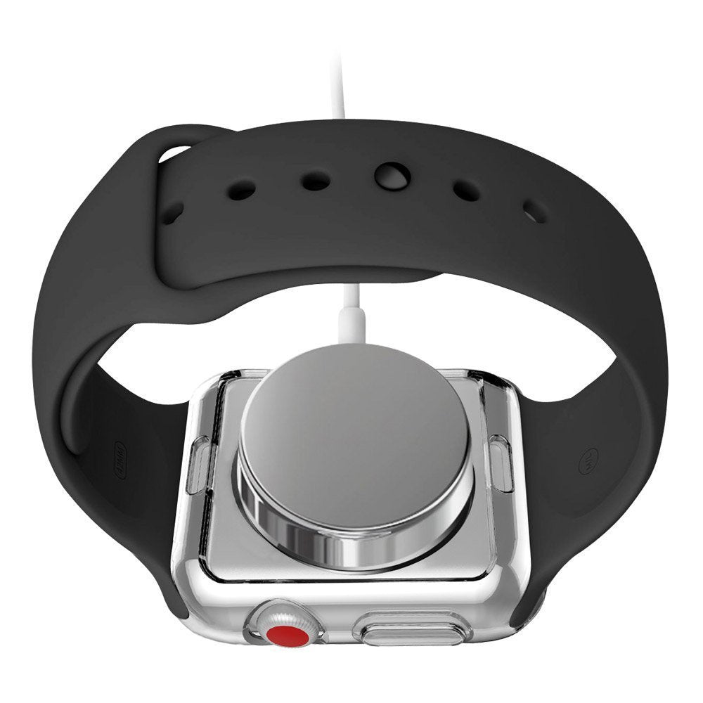 Soft TPU Clear Case Cover + Screen Protector For Apple Watch Series 4 40mm 44mm