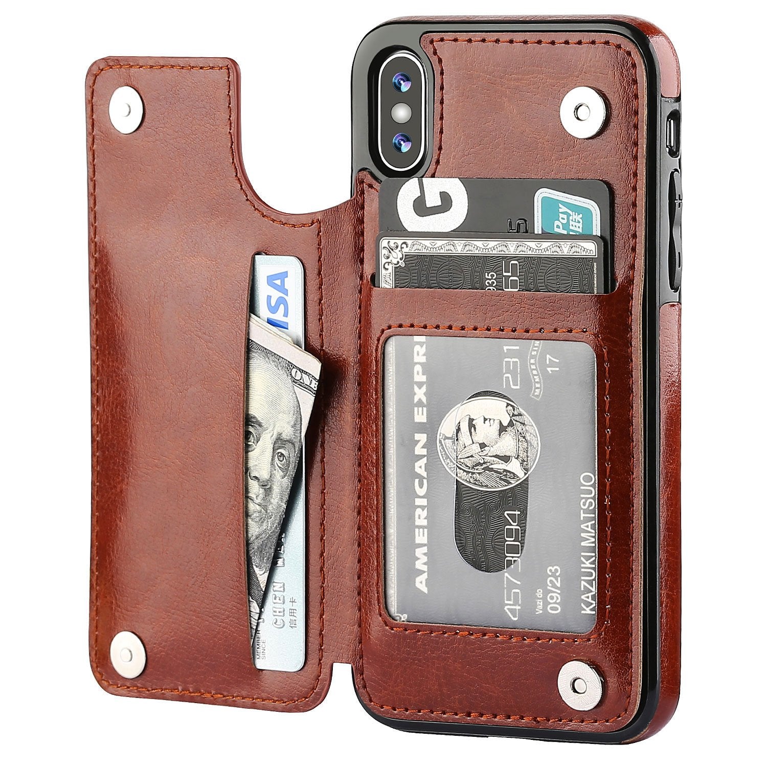 iPhone 7 Leather Wallet Case Magnetic Flip Card Shockproof Cover
