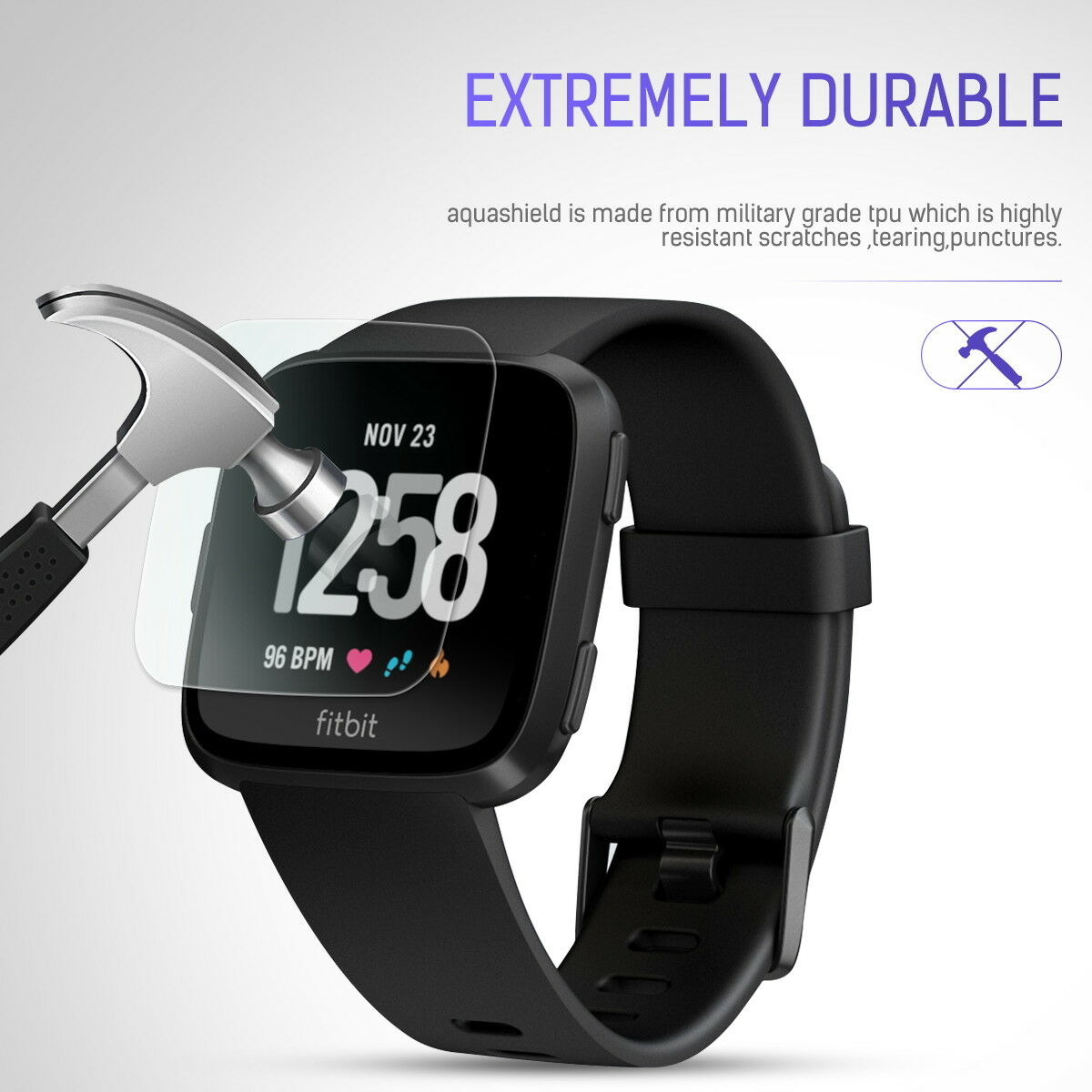 3 Pack For Fitbit Versa 3 2 Screen Protector Full Coverage Flexible Film