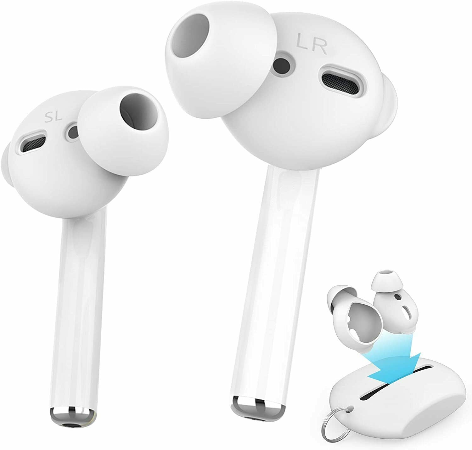 For Apple AirPods Tips + FREE Case Earpod Cover Silicone Ear Hook Earbuds