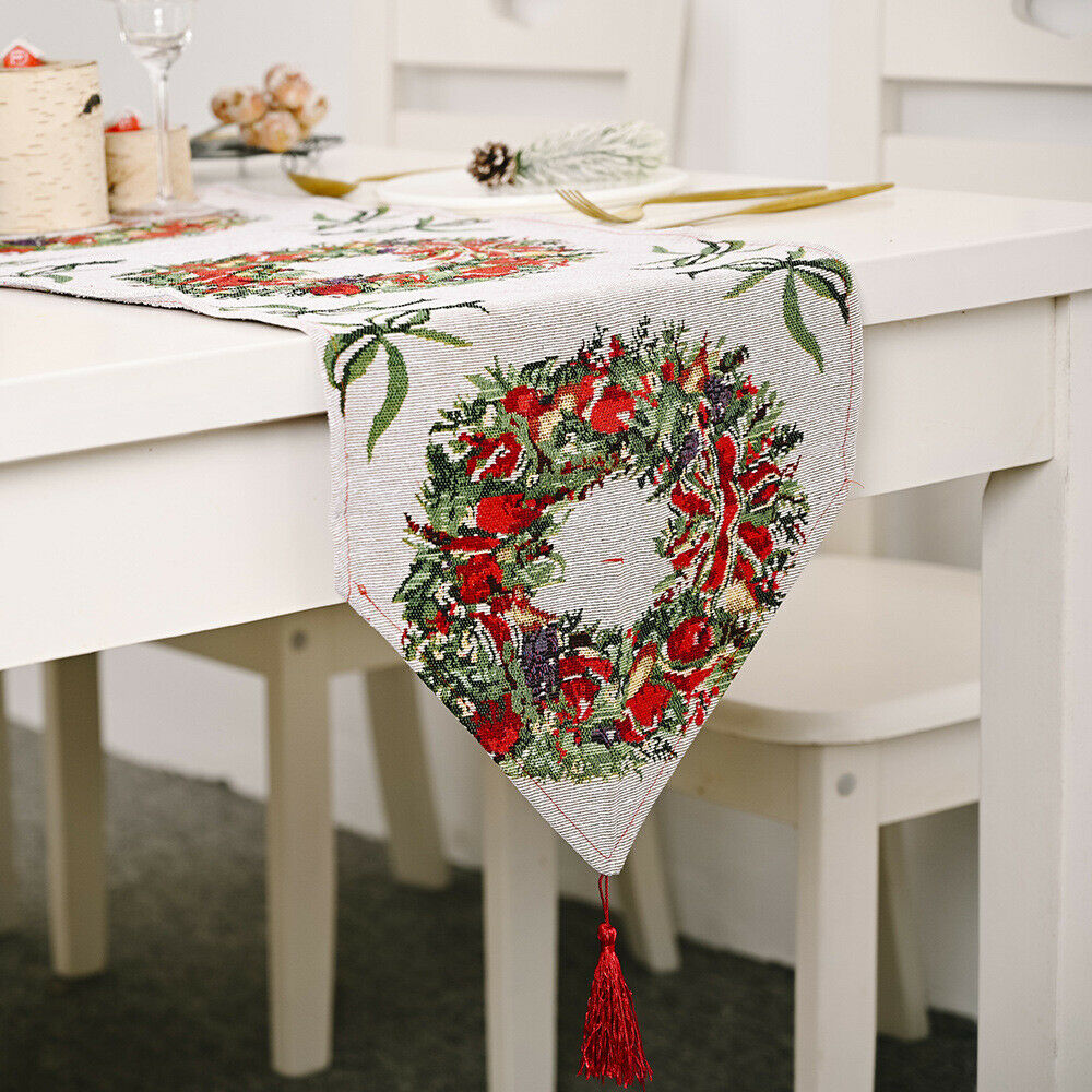 Christmas Table Runner Table Cloth Cover Home Xmas Party Table Decorations