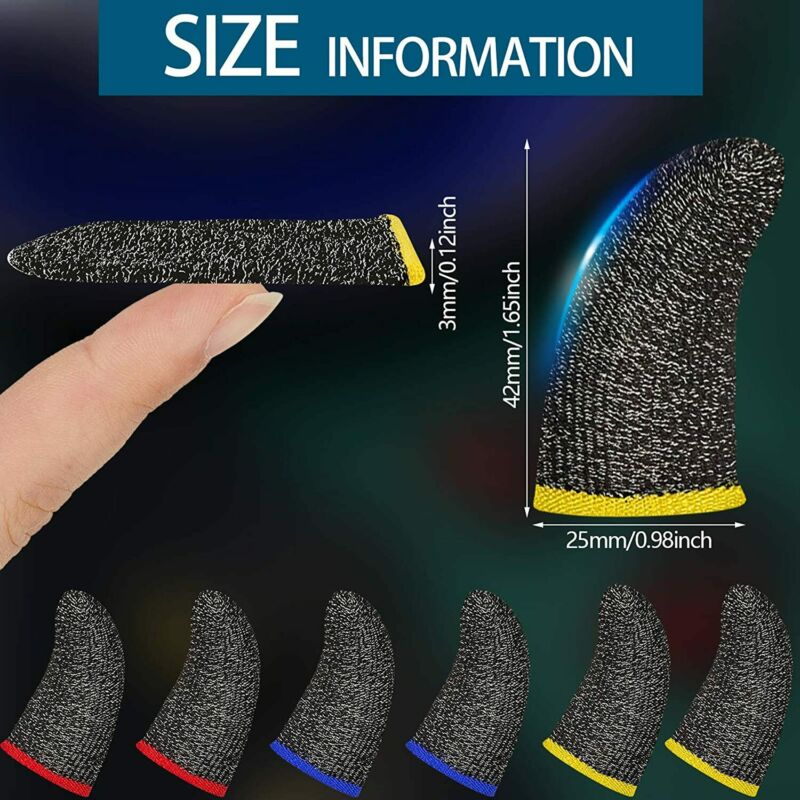 6/8/10 Mobile Finger Sleeve Gaming Game Controller Sweatproof Gloves Touchscreen