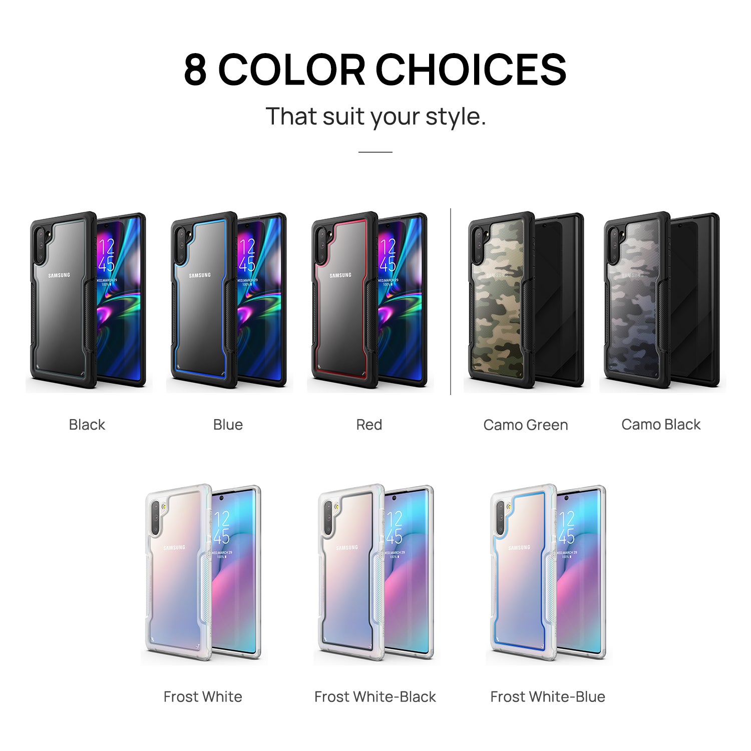 Samsung Galaxy Note 10 Case, Heavy Duty Shockproof Slim Clear Armor Cover