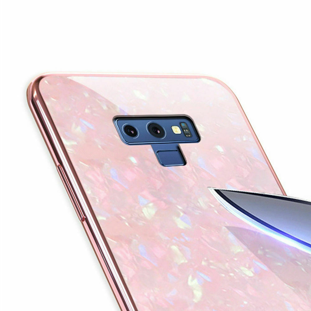 For Samsung Note 9 Case Luxury Tempered Glass Back Shockproof Cover-Red