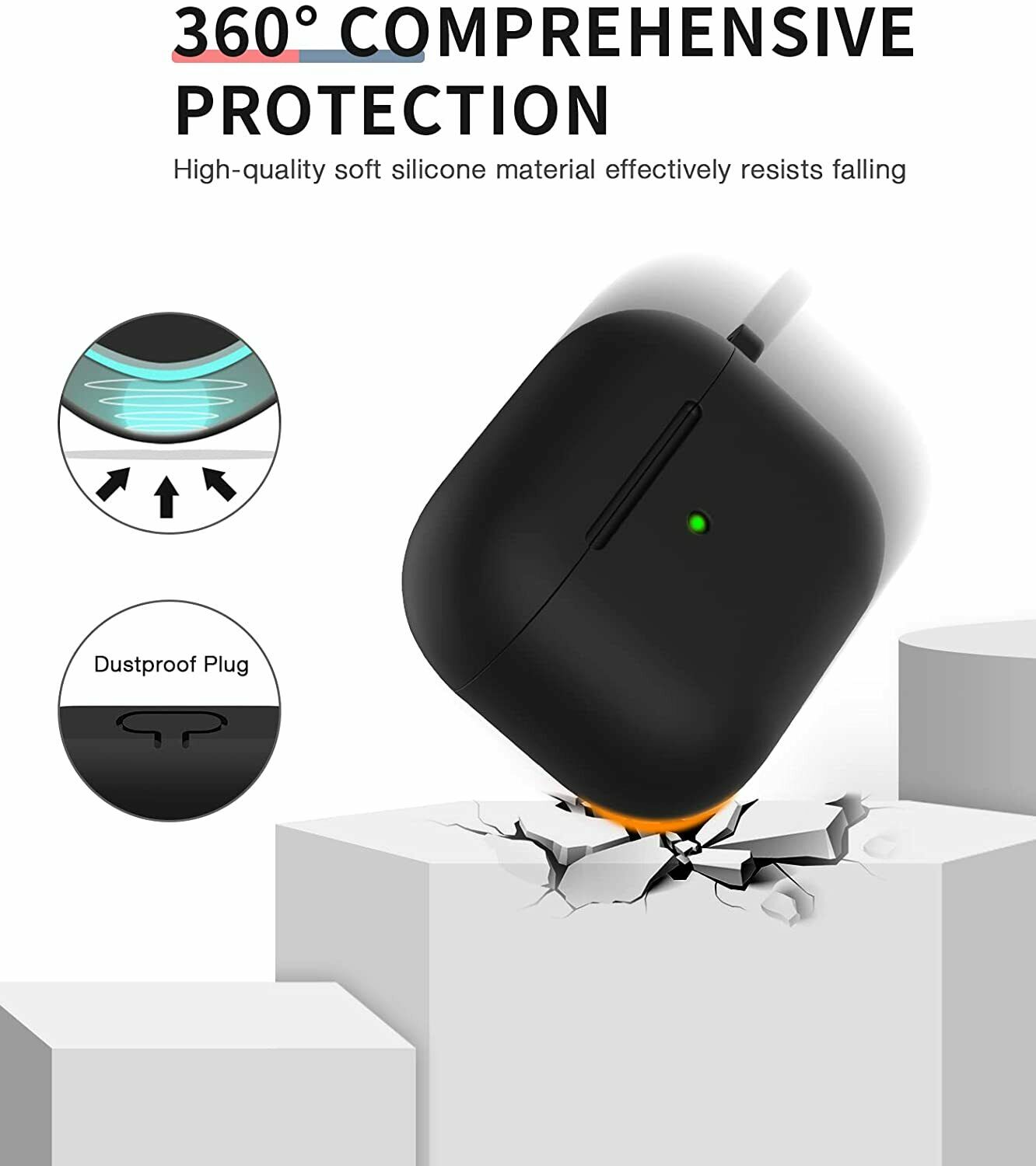 For Airpods 3 Protective Cover 2021 Soft Silicone Shock-absorbing Case Protector