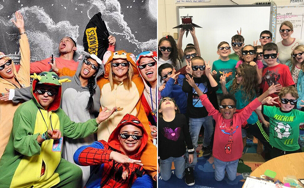 Thug Life Sunglasses With It 8 Bits Pixel Props Mosaic Fashion Goggles Glasses