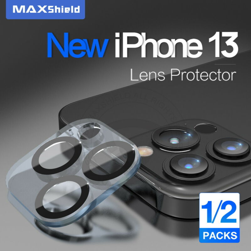 2X For iPhone 13 Pro Max MAXSHIELD Camera Lens Tempered Glass Screen Protector