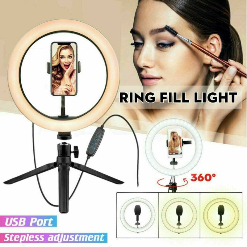 6" 10" LED Ring Light+Tripod Stand Lighting Kit Youtube Phone Makeup Selfie