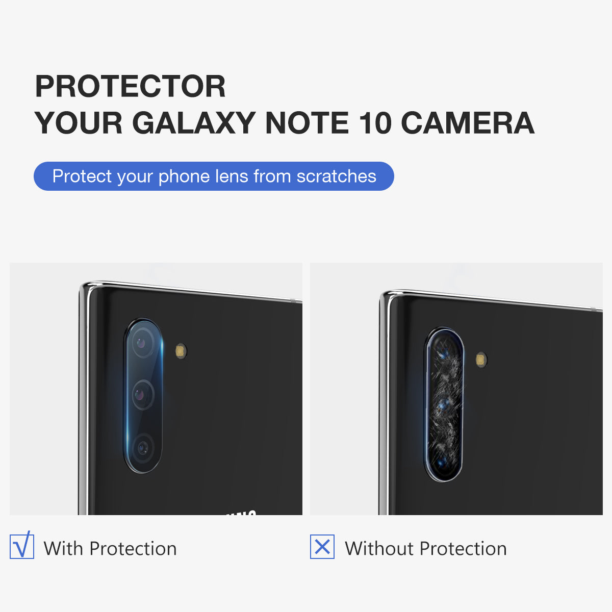 Samsung Galaxy Note 10 Plus Back Camera Lens Tempered Glass Protector