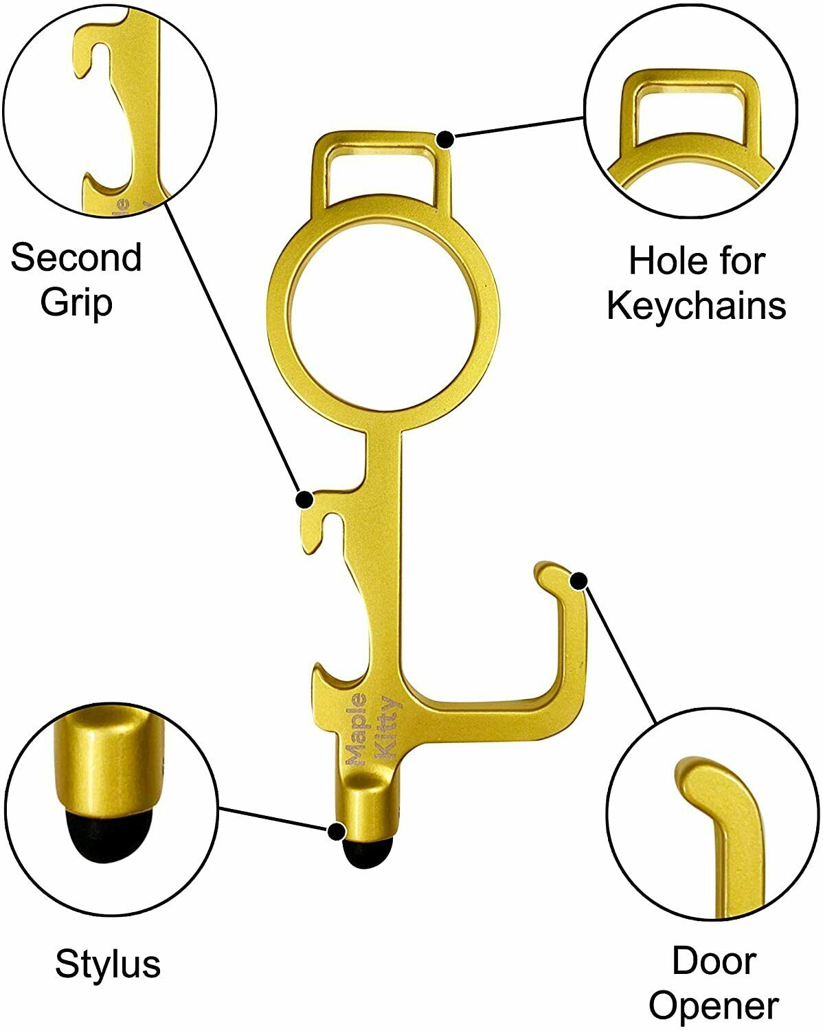 Key Chain No Touch Door Opener Handle Contactless Handle Touchscreen Stylus Grip