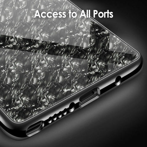 For Samsung S10 Case Luxury Tempered Glass Back Shockproof Cover-White